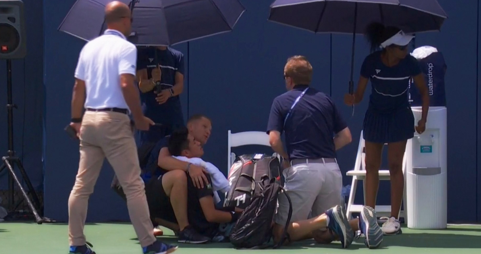 Tennis Player Yibing Wu Collapses On Court At Citi Open